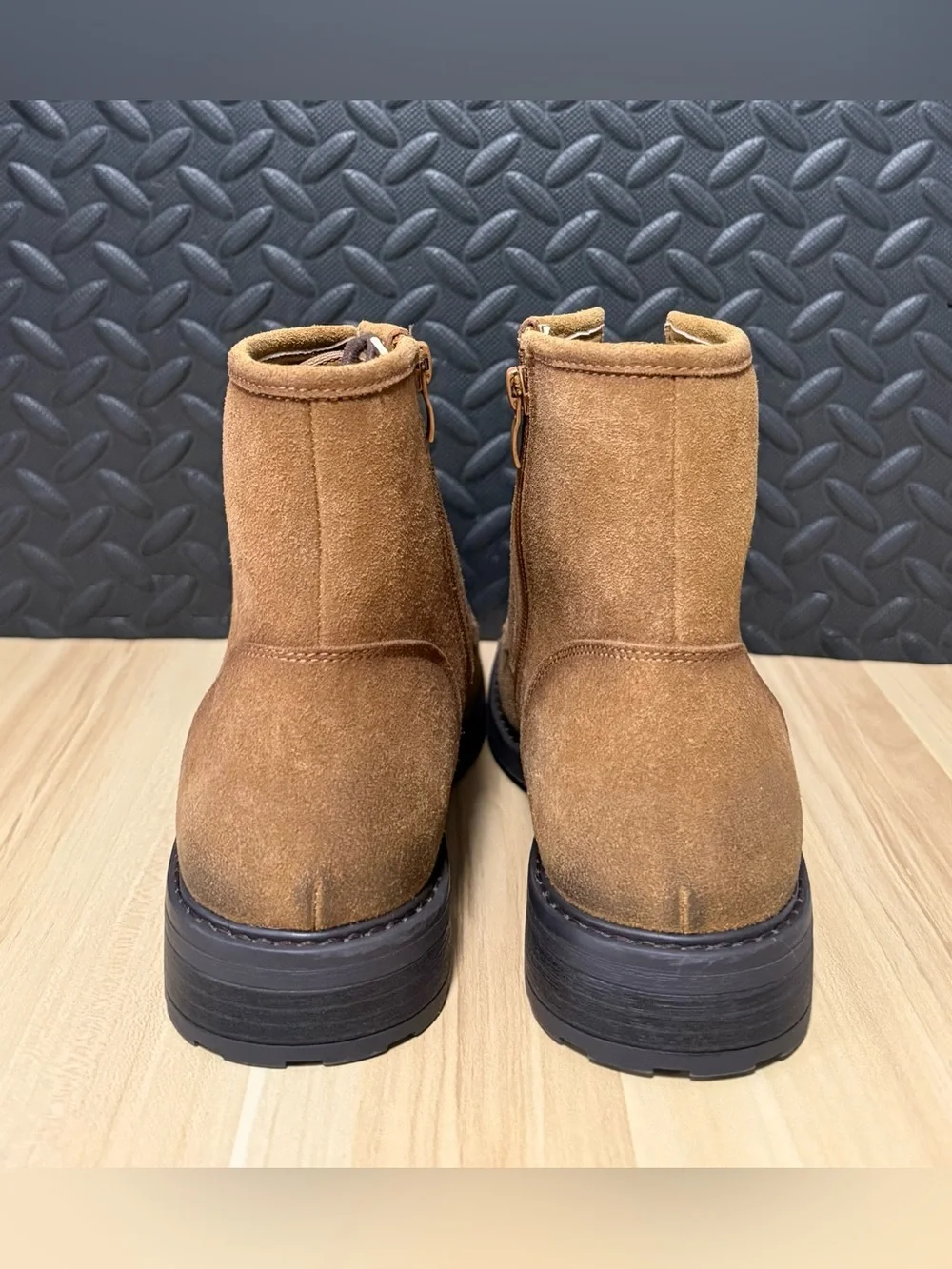 Cliffs by White Mountain Ankle Suede Zip Up Lace Brown Boots Mens Size 7.5‎